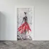 Kapı Giydirme Kapı Sticker Folyosu Kadın Boyama