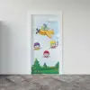 Kapı Giydirme Kapı Sticker Folyosu Uçak Çiçekler