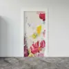 Kapı Giydirme Sticker Folyosu Tuval Çiçek
