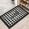 Kapı Önü Paspası - Modern ve Şık Kapı Paspası | Ev, Ofis ve Dış Mekân Kullanımı İçin (Checkered Sweet Home) 45x65