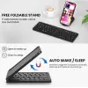 Katlanabilir Kablosuz Bluetooth Klavye, 67 Tuş Makas Mekanizmalı, iOS Android Windows Uyumlu, USB-C Şarjlı, 150 mAh Batarya, 10 m Menzil, Çift Katlanır Taşınabilir Tasarım | (B028 Siyah)