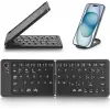Katlanabilir Kablosuz Bluetooth Klavye, 67 Tuş Makas Mekanizmalı, iOS Android Windows Uyumlu, USB-C Şarjlı, 150 mAh Batarya, 10 m Menzil, Çift Katlanır Taşınabilir Tasarım | (B028 Siyah)
