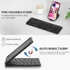 Katlanabilir Kablosuz Bluetooth Klavye, 67 Tuş Makas Mekanizmalı, iOS Android Windows Uyumlu, USB-C Şarjlı, 150 mAh Batarya, 10 m Menzil, Çift Katlanır Taşınabilir Tasarım | (B028 Siyah)