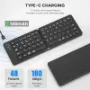 Katlanabilir Kablosuz Bluetooth Klavye, 67 Tuş Makas Mekanizmalı, iOS Android Windows Uyumlu, USB-C Şarjlı, 150 mAh Batarya, 10 m Menzil, Çift Katlanır Taşınabilir Tasarım | (B028 Siyah)