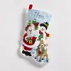 Keçe Aplike Noel Çorabı 45,72 cm Kumaş