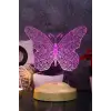 Kelebek Tasarımlı 3D LED Masa Lambası