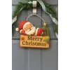 Keyifli Noel Baba Yılbaşı Ahşap Kapı Süsü Noel Kapı Süsü, Yılbaşı Süsü Yılbaşı Temalı Hediyeler (25-20 cm)
