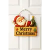 Keyifli Noel Baba Yılbaşı Ahşap Kapı Süsü Noel Kapı Süsü, Yılbaşı Süsü Yılbaşı Temalı Hediyeler (25-20 cm)
