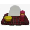 Kırmızı Ekoseli Mama Sandalyesi Örtüsü