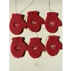 Kırmızı Keçe Eldiven Yılbaşı Ağacı Süsü