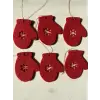 Kırmızı Keçe Eldiven Yılbaşı Ağacı Süsü