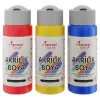 Kırmızı, Mavi, Sarı Akrilik Boya 3lü Set 3x60 ml