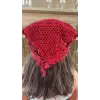 Kırmızı Örgü Bandana