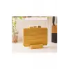 Kitchenboost Bambu Standlı 3lü Kesme Sunum Tahtası Seti- Bambu Sunumluk