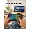 Kompakt Siyah RGB Işıklı Bluetooth Mini Klavye