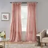 Korena Katlamalı Kadife Perde, Rustik Tarz, 127,8 x 244,9 cm, Allık, 1 Perde