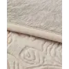 Krem Çift Kişilik Kabartmalı Battaniye