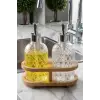 Lanzo - Bambu Standlı 2li Sabunluk Seti