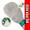 Lastikli Bej İpek Banyo Kesesi