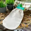Lastikli Bej İpek Banyo Kesesi