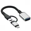 Lightning ve PD Type-C - USB OTG Adaptör HB-14