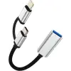 Lightning ve PD Type-C - USB OTG Adaptör HB-14