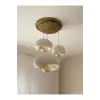 Limon 3D Desing 3 Lü Sarkıt Antrasit Avize Rustik 20-30-40 E27 Modern Avize Bohem Beton Görünüm (AMPUL HEDİYEDİR.!) YVR-B-40-102