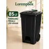 Lorempbox 85 L Tekerlekli Pedallı Çöp Kovası Siyah