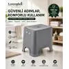 Lorempbox Kaydırmaz Tabanlı Plastik Tabure Gri