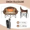Loveseat Double Çift Kişilik Katlanır Kamp Sandalyesi, Coffee
