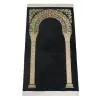 Lüks Mihrap Desenli Şönil Dokuma Seccade Siyah