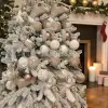 LÜKS YILBAŞI TOPU 8CM İNCİLİ PULLU 3LÜ ŞAMPANYA AST7252