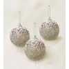 LÜKS YILBAŞI TOPU 8CM İNCİLİ PULLU 3LÜ ŞAMPANYA AST7252