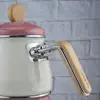 Lumino Bambu Kulplu Emaye Çaydanlık Takımı, Pembe