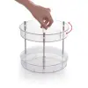M-E64-16 Elpida İki Katlı Döner Raf, 20 x 23 cm, Şeffaf