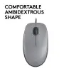 M110 USB Kablolu Sessiz Mouse, Dizüstü Bilgisayar, Notebook, PC ve Mac için Quiet Click teknolojili, USB-A Bağlantılı, Sağ ve Sol Elle Kullanıma Uygun, Gri