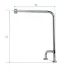 Mafsallı Basic Engelli Tutunma Barı 75x75 cm Paslanmaz Çelik Zemin Destekli Banyo Barı