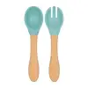 Mama Kaşığı + Çatal - Aqua Green