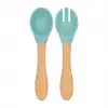 Mama Kaşığı + Çatal - Aqua Green