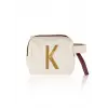 [marka] Harf Nakışlı Çanta K 14x12 cm
