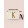 [marka] Harf Nakışlı Çanta K 14x12 cm