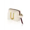 [marka] Harf Nakışlı Çanta U 14x12 cm