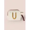 [marka] Harf Nakışlı Çanta U 14x12 cm