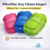 Mavi Mikrofiber Araç Yıkama Süngeri Eldiven Tipi