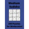 Medium Blue Sudoku Book, 9x9 Puzzles, 250 Pages, 6x9