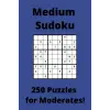 Medium Blue Sudoku Book, 9x9 Puzzles, 250 Pages, 6x9