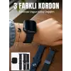 Mey İthalat® AMOLED Ekranlı Bluetooth Aramalı 3 Kordonlu Akıllı Saat
