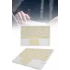 Mey İthalat® Android ve İOS Uyumlu Bluetooth Klavye Touchpad Slim Kablosuz Wifi Q Klavye