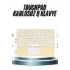 Mey İthalat® Android ve İOS Uyumlu Bluetooth Klavye Touchpad Slim Kablosuz Wifi Q Klavye