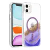 Mey İthalat®   iPhone 11 Lotus Simli Magsafe Kapak - Mor